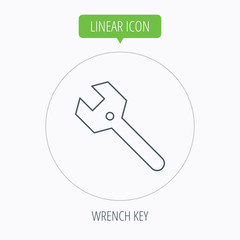 Wrench key icon. Repair tool sign.