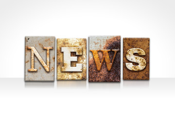 News Letterpress Concept Isolated on White
