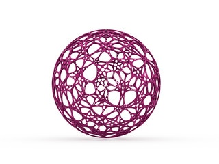 Pink abstract futuristic organic sphere concept rendered