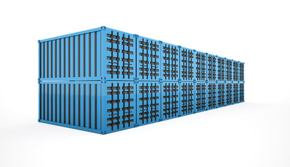 Blue containers concept rendered