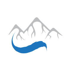 Mountain and river, vector logo