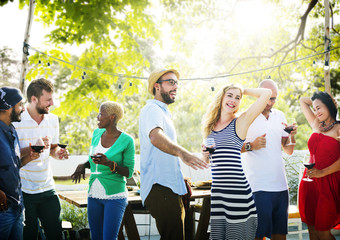 Diverse People Friends Hanging Out Drinking Concept