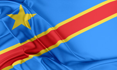 Democratic Republic of the Congo Flag. 