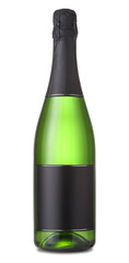 Bottle of champagne isolated on white background