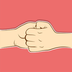 partnership, tightly join hand or support each other concept design