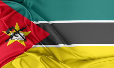 Mozambique Flag. 