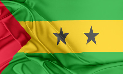 Sao Tome and Principe Flag. 