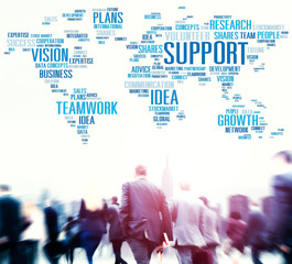 Support Idea Plans Vision Buiness Growth Global Concept