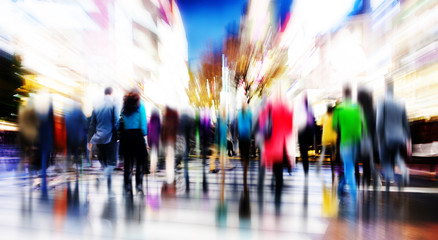 Business People Rush Hour Walking Commuting City Concept
