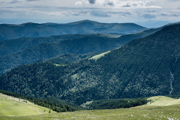Obraz premium High Mountain Landscape. Landscape in the Southern Carpathians of Romania. 