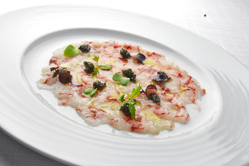 Fish Appetizer Carpaccio of Red Prawns and Caviar 2
