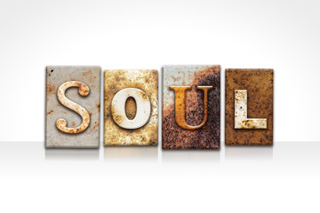 Soul Letterpress Concept Isolated on White