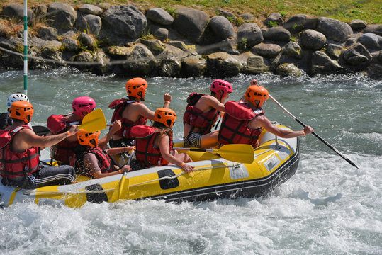 Rafting in the whitewater rapids