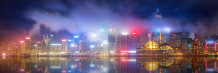 Panorama of Hong Kong and Financial district