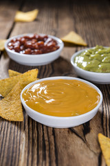 Three different nacho dips