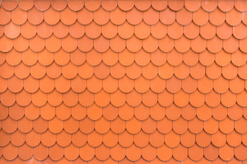 Pattern of orange roof tiles