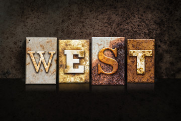 West Letterpress Concept on Dark Background