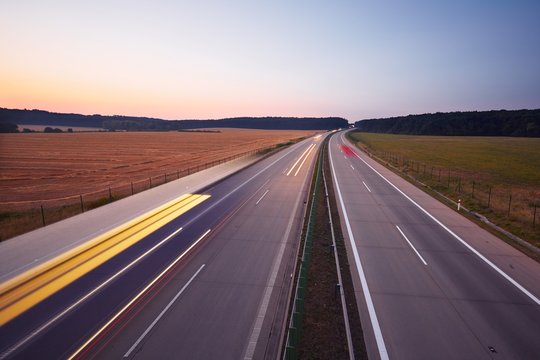 Highway at the sunrise