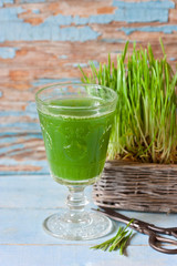Wheat grass juice.