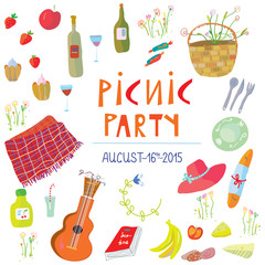 Picnic party banner  - vector illustration - 88465268
