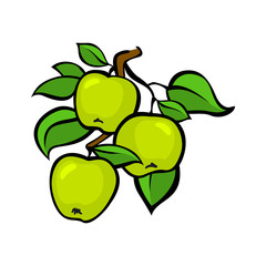 Vintage colorful apple harvest set. Fully editable EPS10 vector.