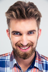 Closeup portrait of a smiling man looking at camera