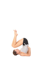Obraz na płótnie Canvas Young woman training yoga