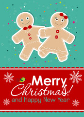 Template Christmas greeting card, vector