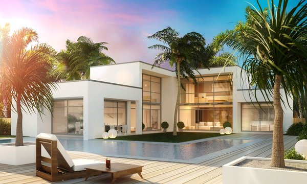 L Haus mit Pool