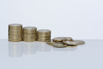 Monedas de euro apiladas