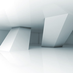 Abstract empty white 3d interior illustration