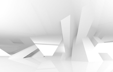 3d abstract white digital architecture background