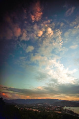 Beautiful landscape of sea and mountains coast in Koh Samui on