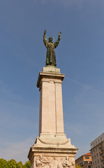 Fototapeta na wymiar Monument to Saint Francis of Assisi in Milan, Italy