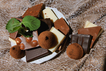 different chocolate mint dessert