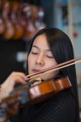 Violinist enjoy playing violin music