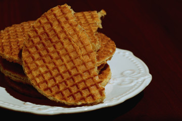 crunchy wafer chocolate syrup