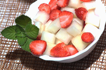 fruit salad strawberries melon