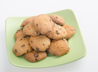 Chocolate Chip Cookies Isolated On White Background