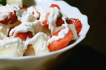 fruit salad strawberries melon