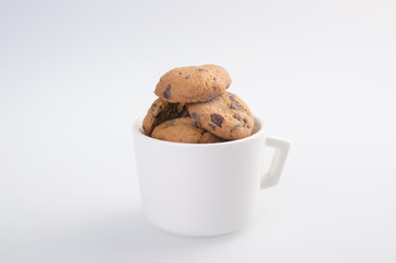 Chocolate Chip Cookies Isolated On White Background