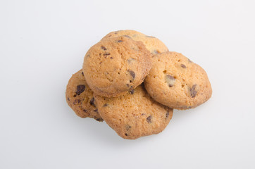 Chocolate Chip Cookies Isolated On White Background