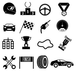 Car racing icons set - 88471464