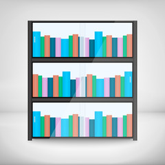 Shelves with colorful books