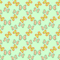 Bow Seamless Vector Pattern, Colorful Fashion Background