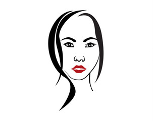woman face vector element drawing for design