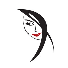 woman face vector element drawing for design