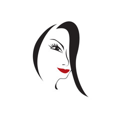 woman face vector element drawing for design