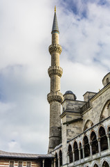 Fototapeta na wymiar View on minarets of Blue Mosque in Istanbul