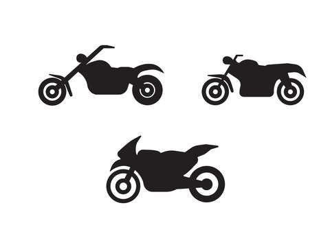 motorbike motorcycle symbols in black silhouette